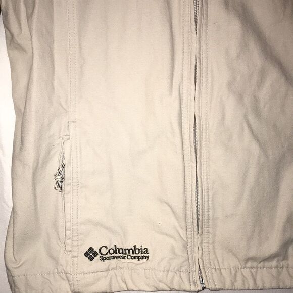Columbia Women's Cream Authentic Active Outdoor American Full Zip Jacket Large - Picture 2 of 8